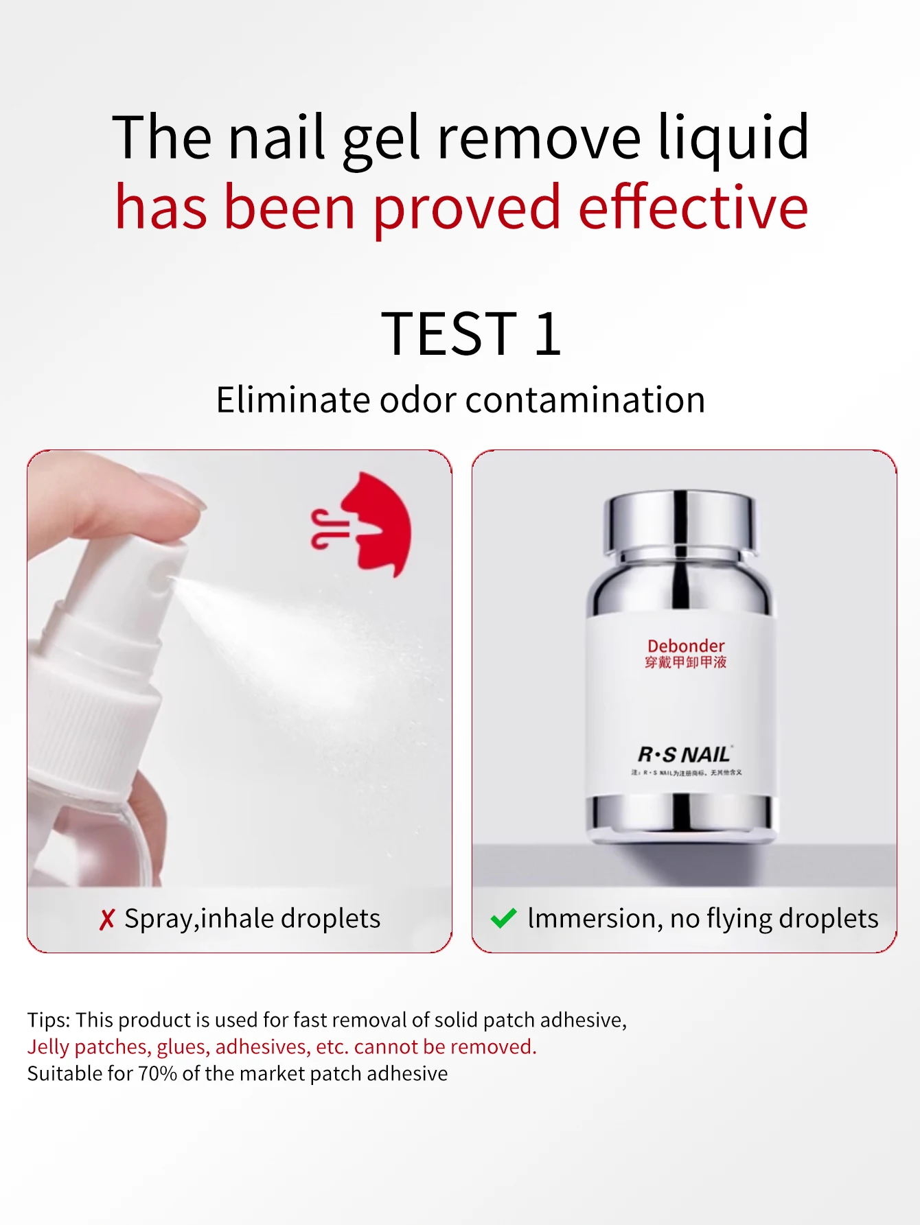 RS 120ml dissolvant d'ongles Gel faux ongles conseils adhésifs solides dissolvant de Gel presse sur les ongles Gel dissolvant d'éponge pour faux ongles réutilisable