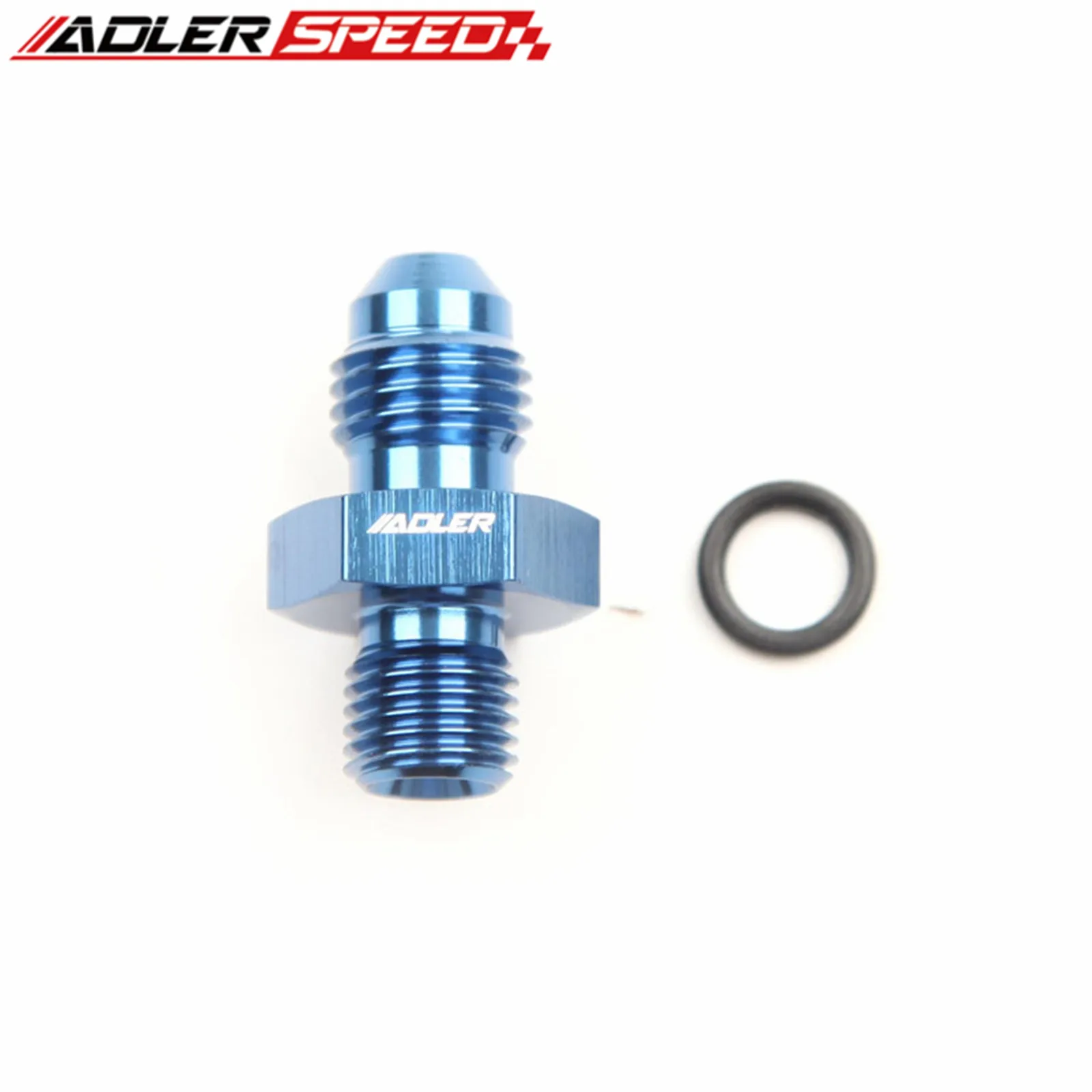 ADLERSPEED -4 AN AN4 Male To -4 AN AN4 Male Straight Adapter Cut O-Ring Fitting  Blue/Black