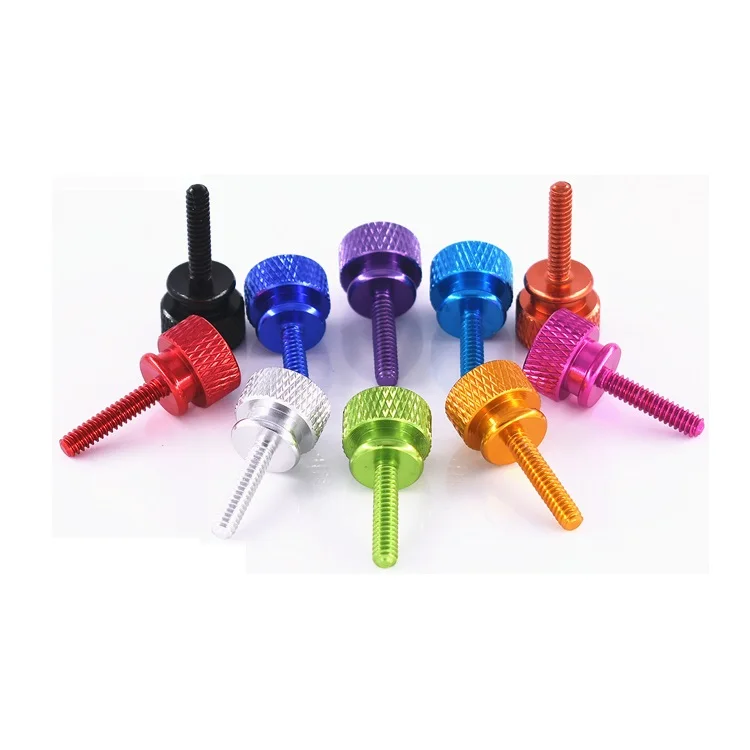 Weiyi 10 Stück 6 # -32 1/4-20 UNC Bunte Aluminiumlegierungs-Daumenschrauben PC-Seitenplattenschraube Gerändelte Handschrauben Eloxiert in 10 Farben – Detail 15