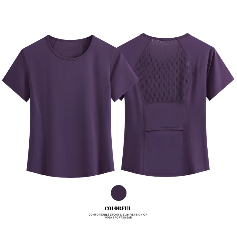 DRUR Summer Running Top With Back Pocket For Women Quick Dry Breathable Workout Shirt Lightweight Soft Seamless Gym Tee Yogawear