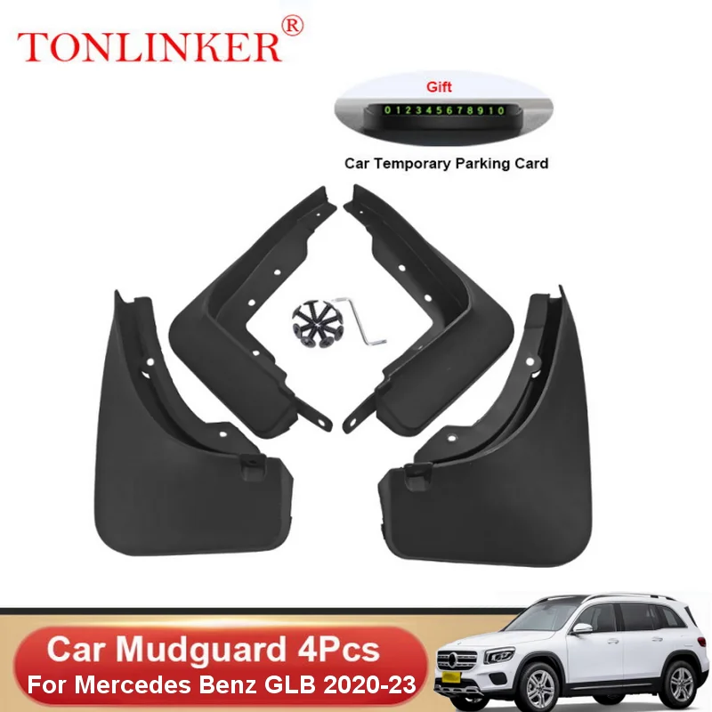 TONLINKER 4 Pcs Car Mudguard For Mercedes Benz GLB 2020-2023 2024 Mud Flaps Mudguards Splash Guards Front Rear Fender Mudflaps