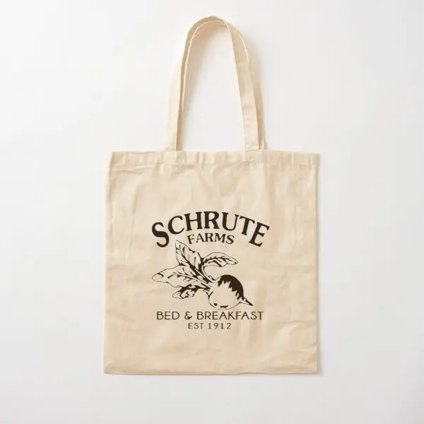 

Schrute Farms Bed And Breakfast Cotton Canvas Bag Unisex Handbag Tote Designer Foldable Ladies Printed Shopper Grocery Reusable