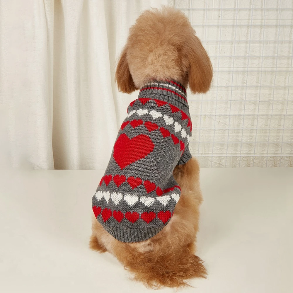 Valentines Day Pet Clothing Winter Warm Dog Coat Cat Sweater for Small Medium Dogs Bulldogs Chihuahua Puppy Lover Costume