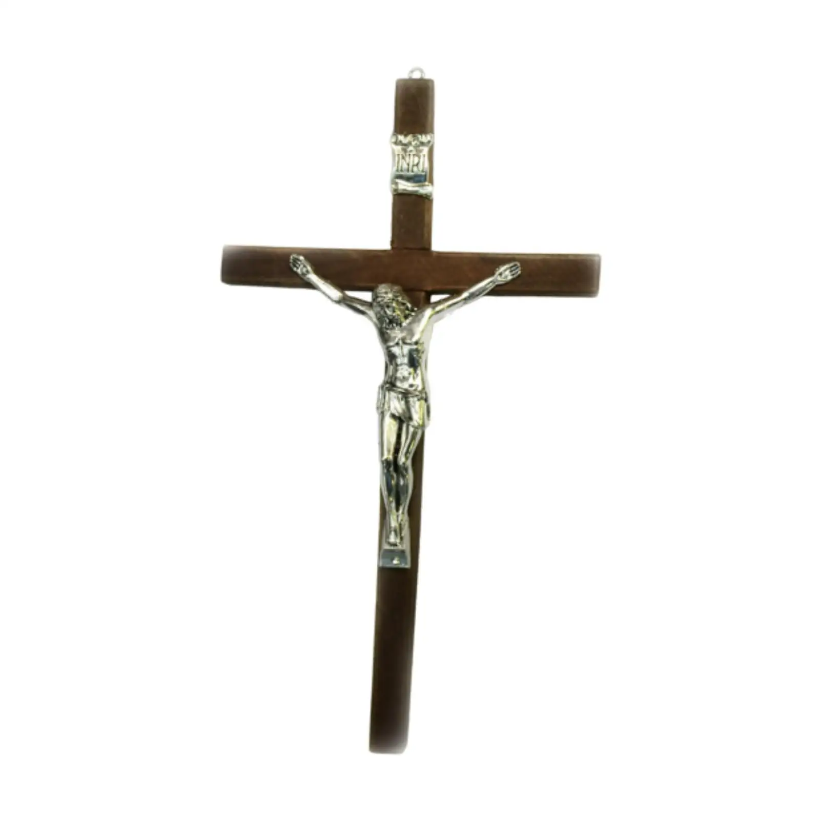 Wooden Wall Crucifix Cross Religious Holy Figurine Jesus Sculpture for Christmas above Door Entrance Living Room Home Decoration