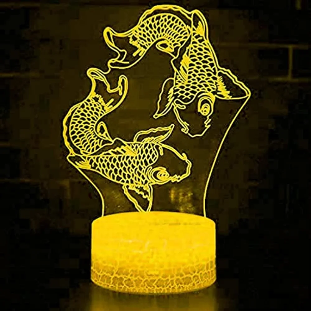 3D Fish Lamp Baby Night Light 7 Color Changing USB Battery Bedside Lamp.Bedroom Decoration Led Nightlight Child Holiday Gifts