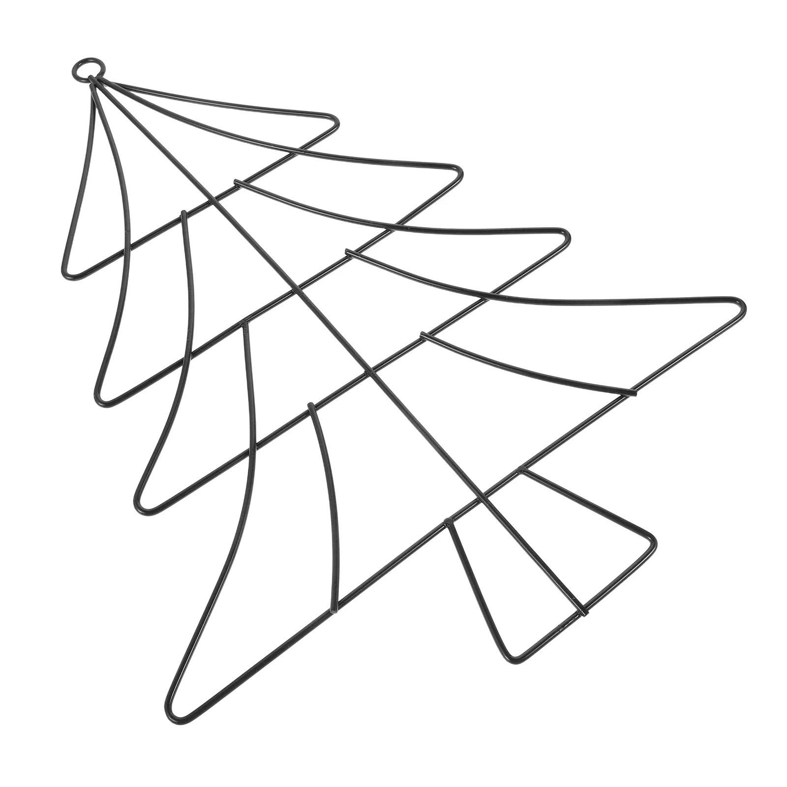 

Christmas Tree Shaped Metal Wreath Frame Iron Wire Xmas Garland Frame Hanging Ornament Holiday Party DIY Supplies Black