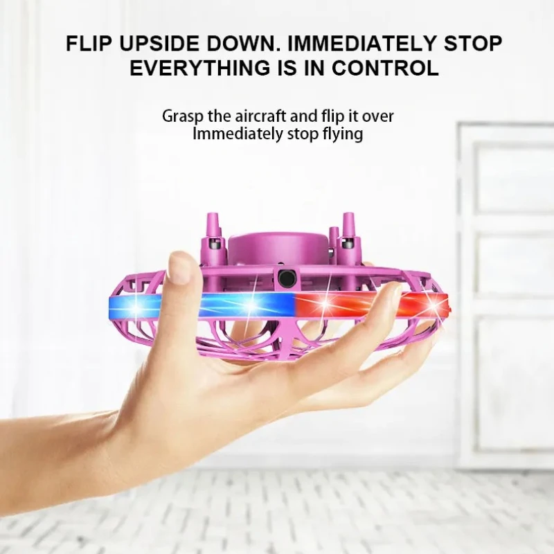 Pesawat induksi UFO, pesawat kendali jarak jauh, bola terbang, drone, gestur cerdas, piring terbang melayang, mainan anak laki-laki