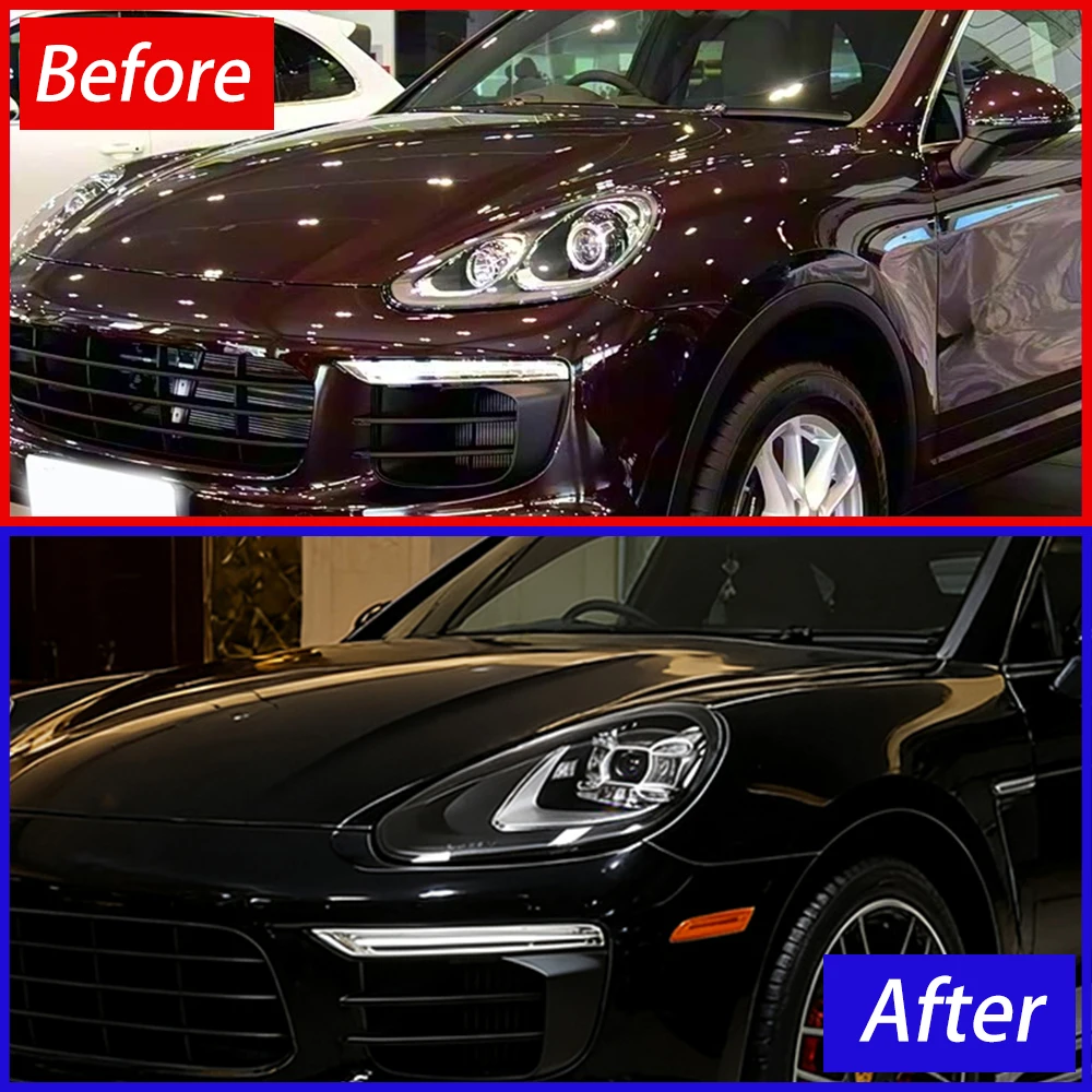 For Porsche Cayenne 958.2 2015-2017 LED Auto Upgrade 2019 Headlights Assembly Projector Lens Car Tool Accessories Plug and Play