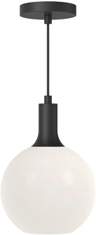 Mood PD506108MBOP Castilla Pendant, Matte Black/Opal Matte Glass