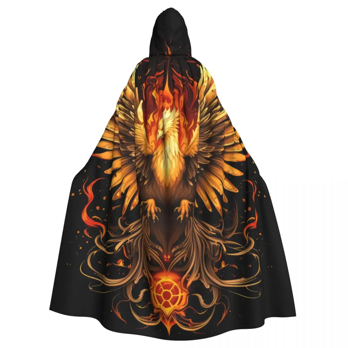 

Cosplay Medieval Costumes Majestic Phoenix Mythical Bird Hooded Cloak Capes Long Robes Jackets Coat Carnival