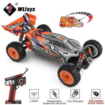 Wltoys 고속 리모컨 자동차 오프로드 장난감, 레이싱 드리프트 RC 자동차, 4WD 550 모터, 55 km/h, 1/12 124010, V8, 2.4G