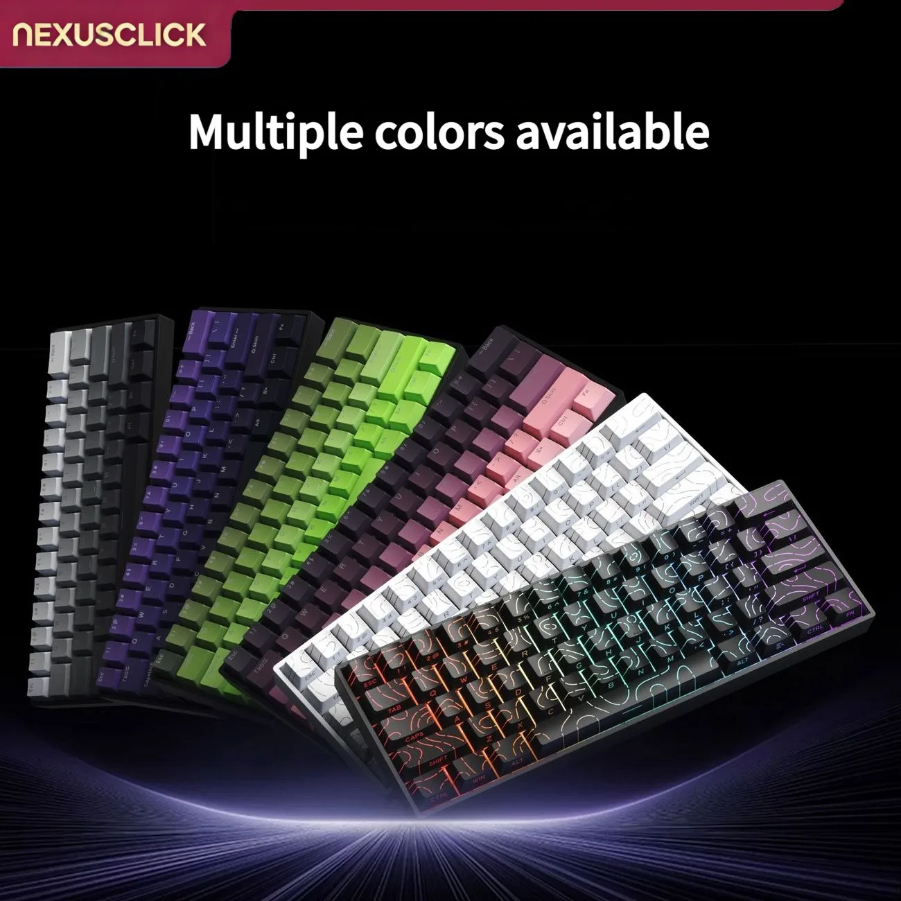 NexusClick K61 Brown Switch Gaming Keyboard, Wired Mechanical Hot Swappable RGB Backlit PBT Keycaps Esports Keyboard for Office