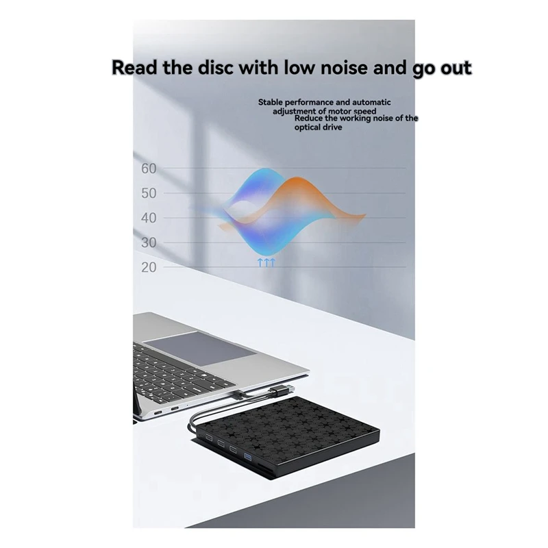 محرك أقراص DVD خارجي USB 3.0 Type C USB C مشغل DVD محمول قارئ محرك CD-RW خارجي لأجهزة الكمبيوتر المحمولة المكتبية PC-ABVP #6