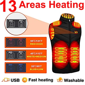 Colete Aquecido Elétrico para Homens e Mulheres, Bodywarmer Aquecido, Colete de aquecimento, USB Inner Heat, 17, 13, 9 áreas aquecidas 8 principais vendas coletes de desporto - №8