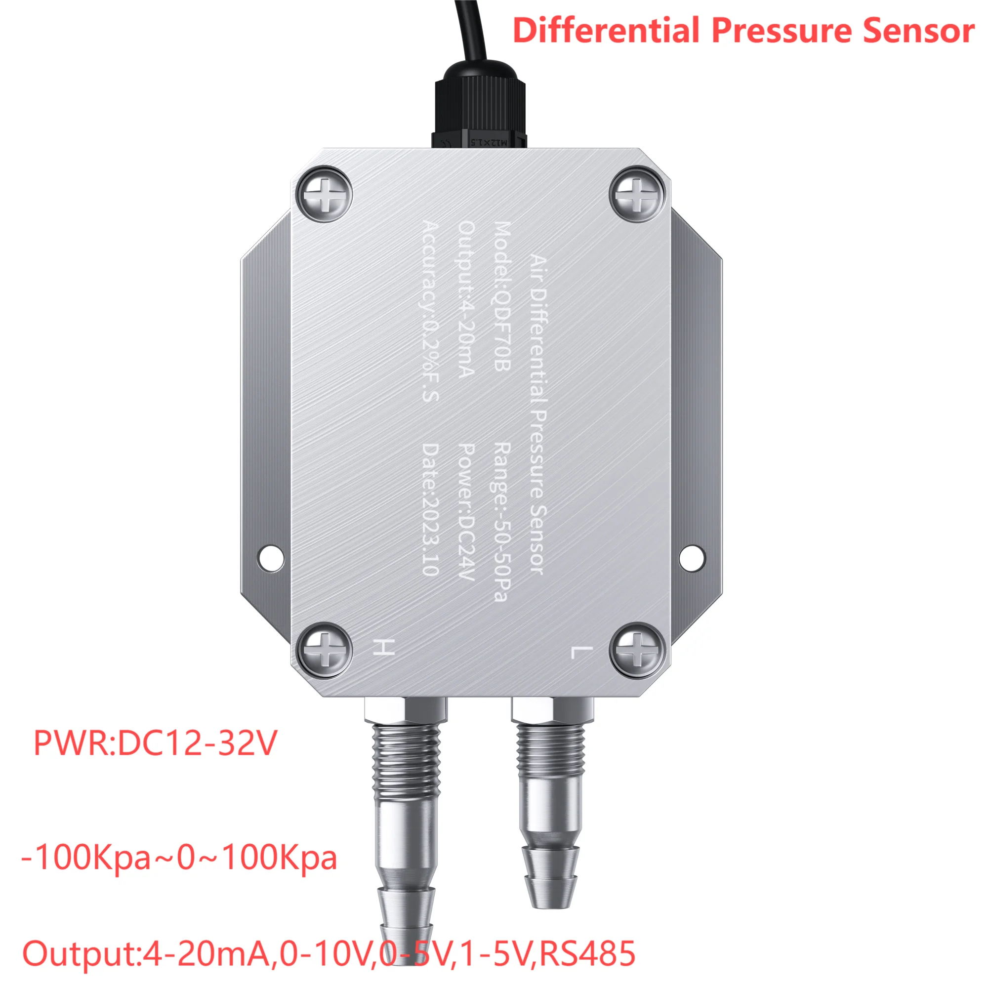 

4-20mA Differential Pressure Sensor 0-10V RS485 1-5V Air Pressure Transmitter 100Pa 1Kpa 3Kpa Wind Pressure Converter