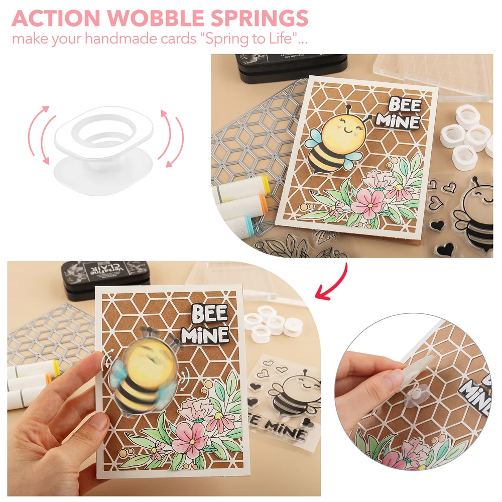 30Pcs/set Self-Adhesive Springs Mini Action Wobbles Small Wobblers Movers for for Card Making To Create Interactive Cards