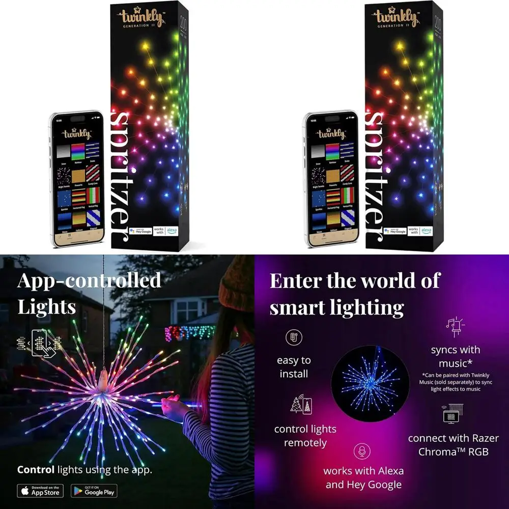 

Управляемая через приложение светодиодная лампа-спрей RGB на 200 светодиодов, 16 миллионов цветов, диаметр 16 мм, белый провод, для умного декора внутри и снаружи помещений