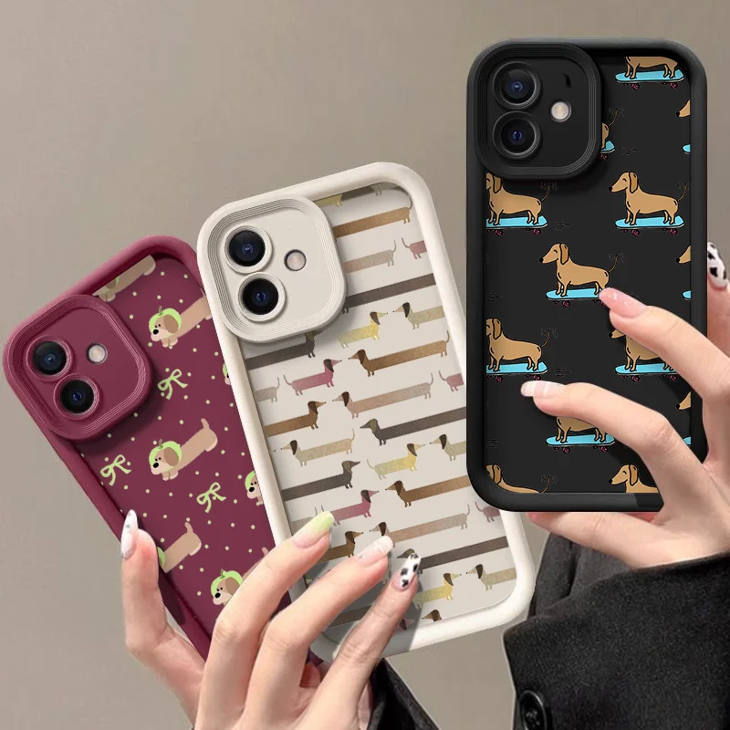 Creative Minimalist Dachshund Dog Printed Phone Case for Xiaomi Redmi Note 14 13 12 11 10 Pro Plus 9 12S 11T 13C 12C Soft Covers