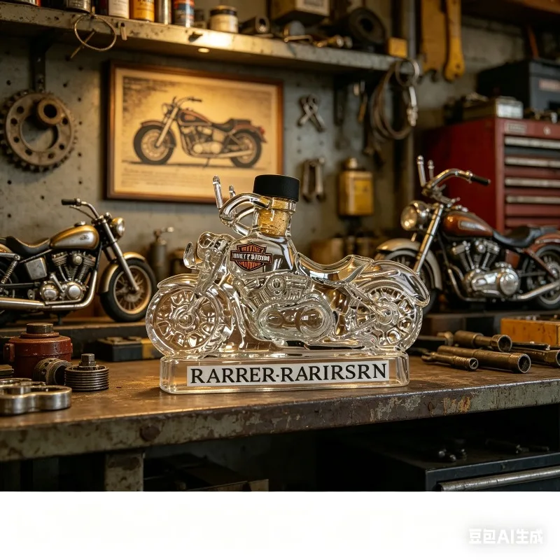 

Crystal Glass Liquor Bottle for Bourbon, Scotch, Vodka - Unique Barware Gift for Men, Biker Lovers Perfect Birthday/Party Gift