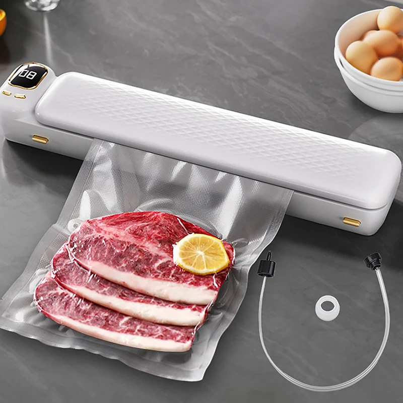 Hose Vacuum Sealing Machine for Food, Automatic with External Pumping Tube