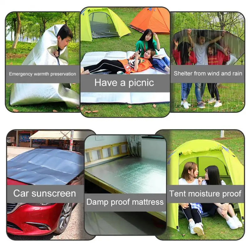 Waterproof Picnic Mat Beach Mattress Sleeping Pad Aluminum Foil EVA Foam Mat Outdoor Tent Footprint Ultralight Camping Mat