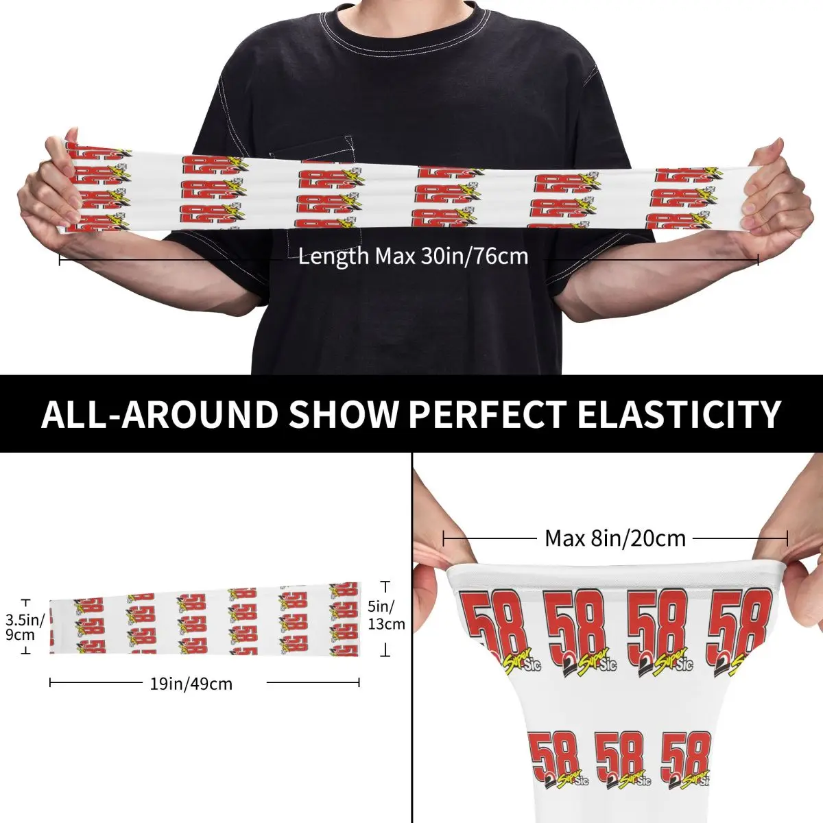 Marco Simoncelli 58 Super Sic أكمام أذرع تبريد خارجية من الشمس فوق البنفسجية غطاء حماية صيفي من الحرير الجليدي لركوب الدراجات وأكمام وشم