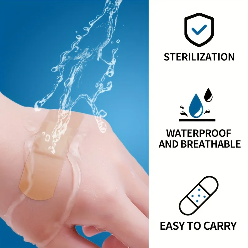 100-400 قطعة ضمادات لاصقة متينة مقاومة للماء ناعمة ومريحة للخدوش والعناية بالجروح ضمادة إسعافات أولية للعناية بالجروح