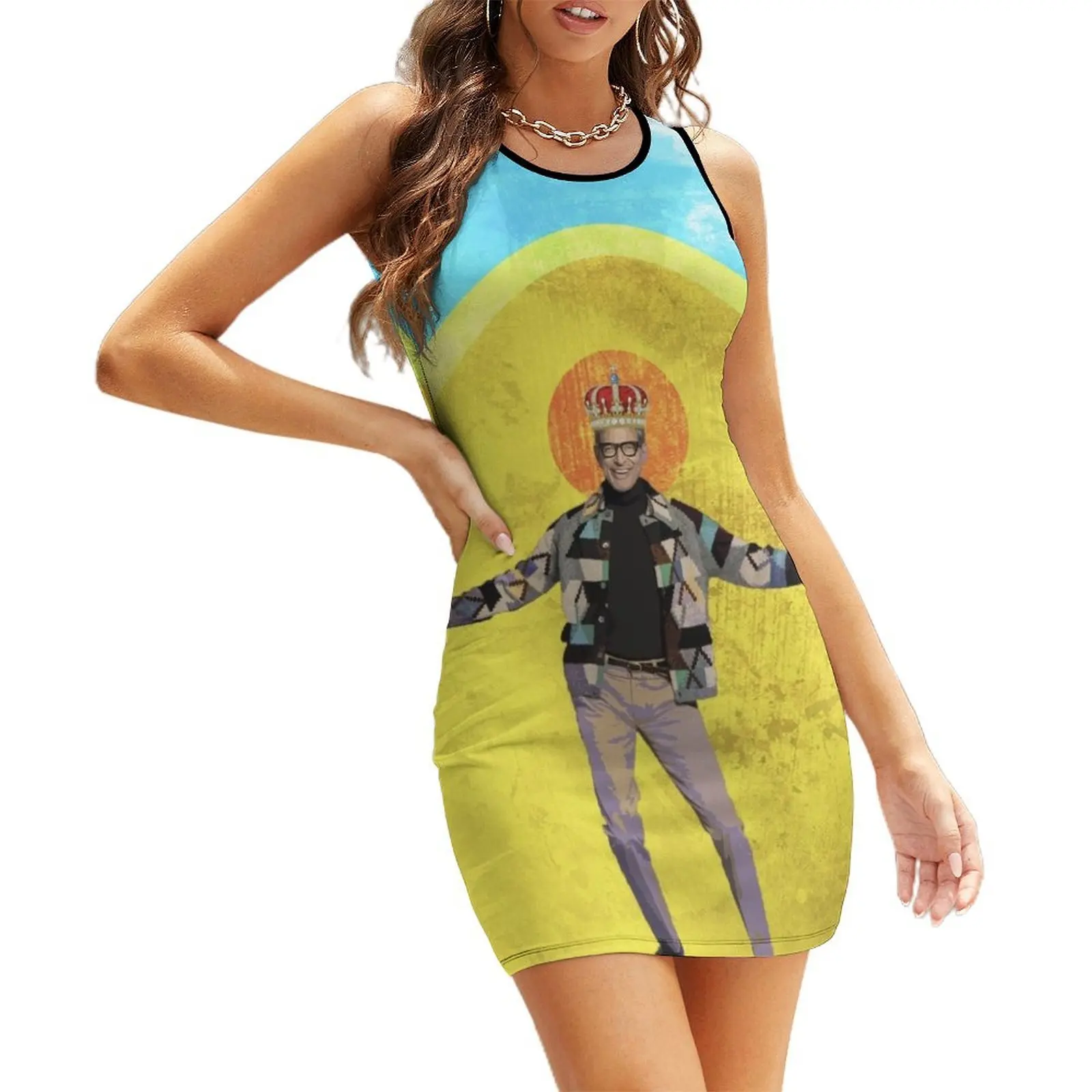 

Holy Jeff Goldblum Sleeveless Sundress dress korean style Woman clothing birthday dress