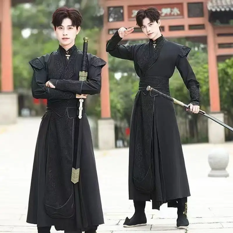 Dark Black MoRan Cosplay Costume Niche Anime Game Character Clothing Halloween Young Swordsman Cosplay Suit Ancient Hanfu COS