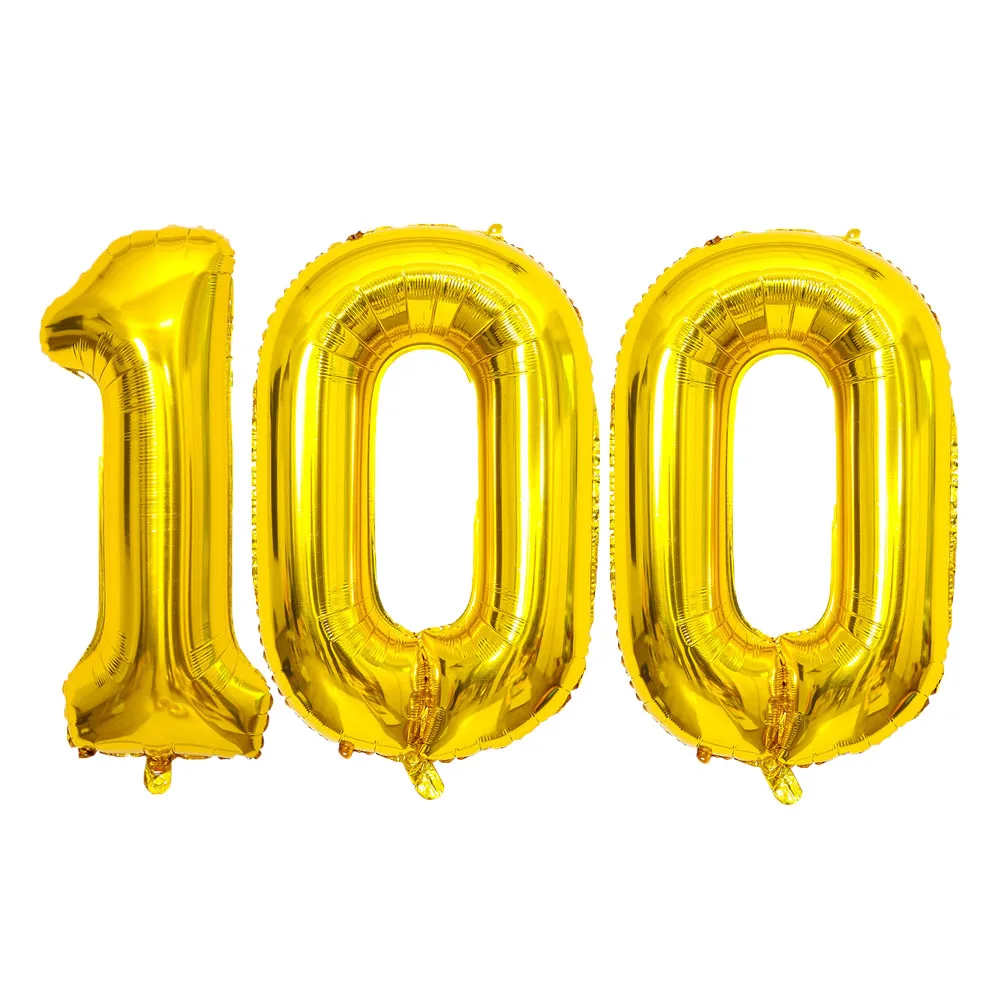 Gold 100 Balloon Number 40 Inch Gold 100 Balloons 100th Birthday Decorations 100th Birthday Balloons Gold 100 Birthday Party