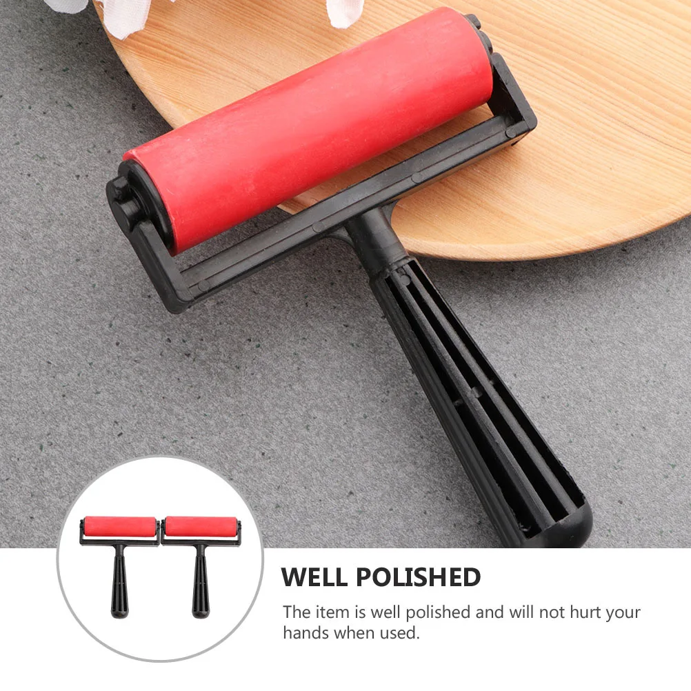 2 قطعة بكرات الطباعة البلاستيكية الماس رسم الأسطوانة قبضة مريحة للحبر الغراء المتداول ختم سجل القصاصات اللوحة #1