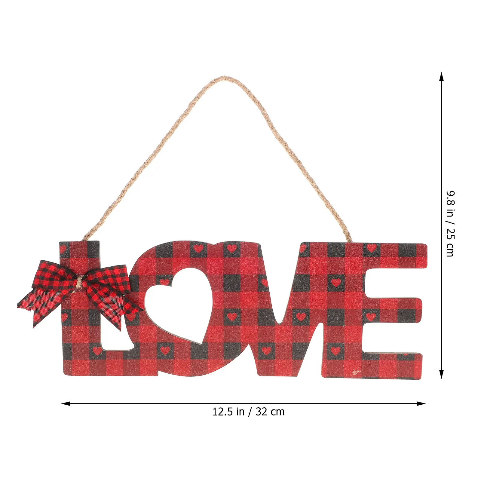 Love Hanging Sign Wooden Door Decoration Romantic Valentine's Day Home Wall Hanging Ornament for Party Photo Prop