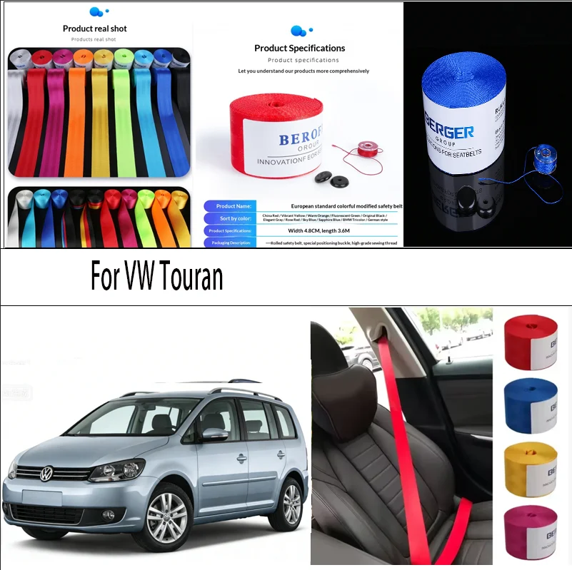 

For VW Touran Car Seat Belt Seatbelt Webbing Lap Retractable Safety Strap 48MM