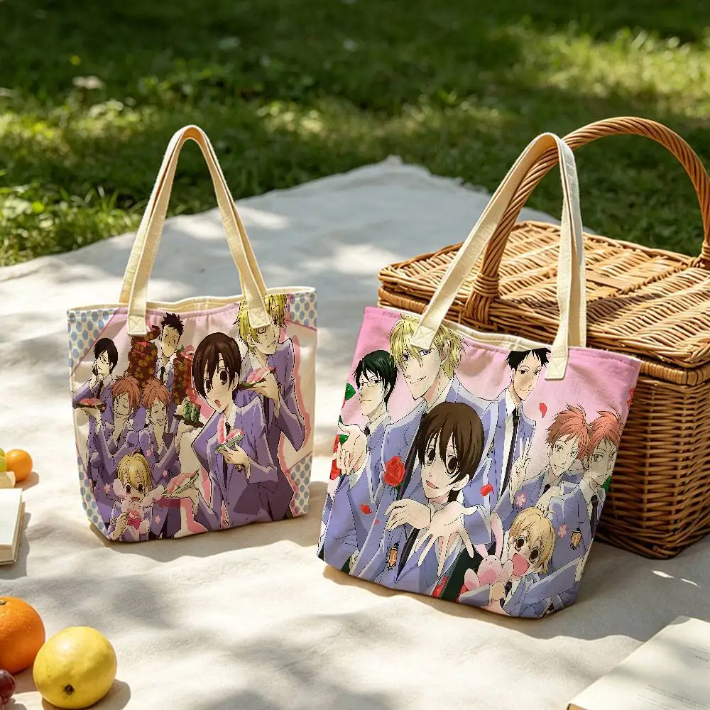 Anime Ouran High School Host Club Storage Bags Fashion Cotton Polyester Tote Bag Eco Friendly Large Capacity Shopping Bag view 2
