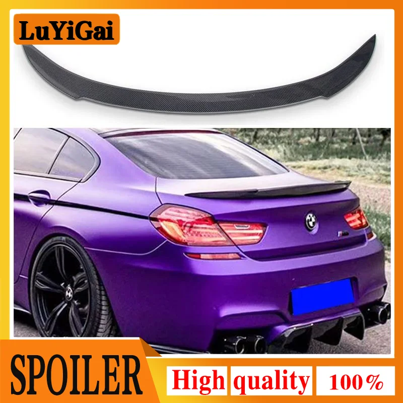 For BMW M6 F12 F13 F06 4 and 2 doors Carbon Fiber rear boot Wing Spoiler Rear Roof Spoiler Wing Trunk Lip Boot Cover Car Styling