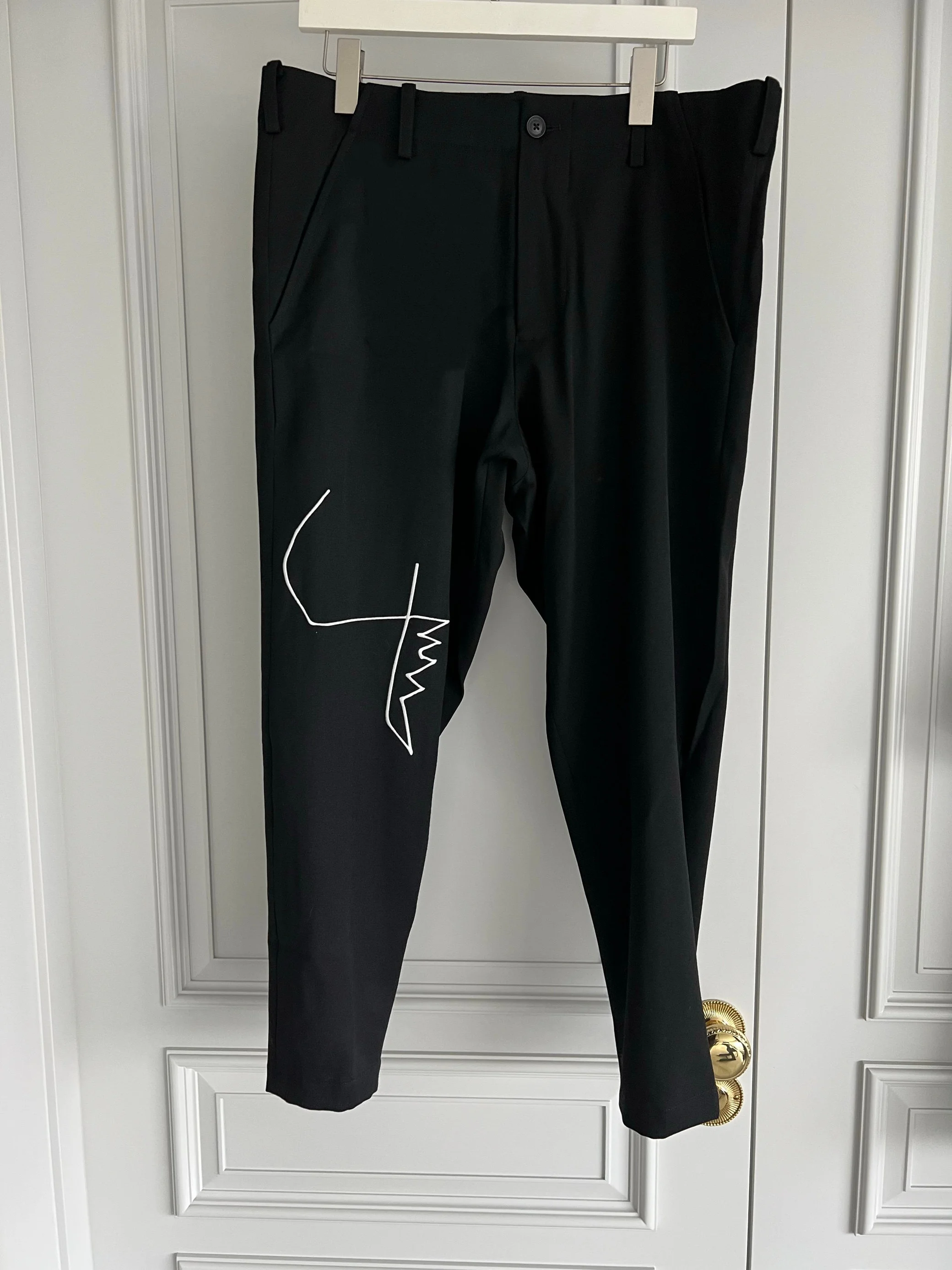 2026 Yamamoto-Style Pants ,Embroidery Patternng Pants ,Waist Adjustable,Oversized Casual Pants, Ankle-length Pants,Unisex Style