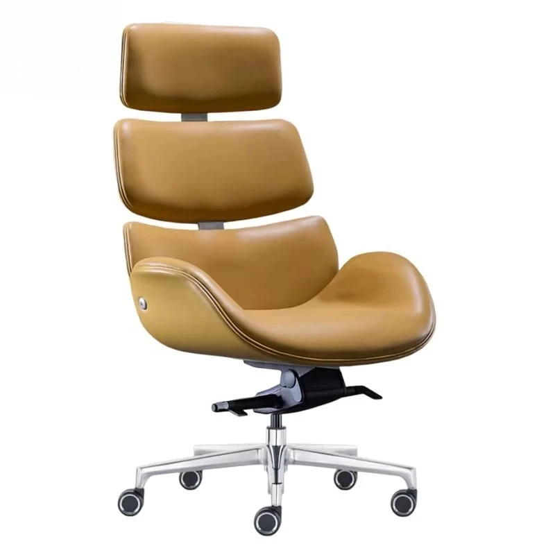 

High quality large ergonomic rotating office chair leather upholstered executive waiting area chair