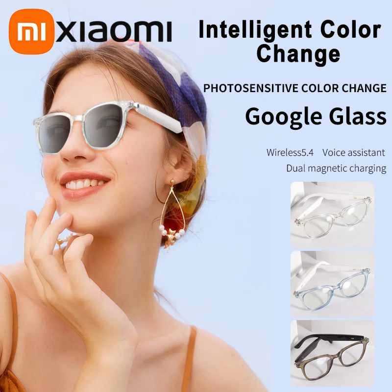 

Xiaomi Bluetooth Glasses, Smart Sunglasses Travel Driving, Call, Hands-free Automatic Color-changing Sun Protection Sunglasses