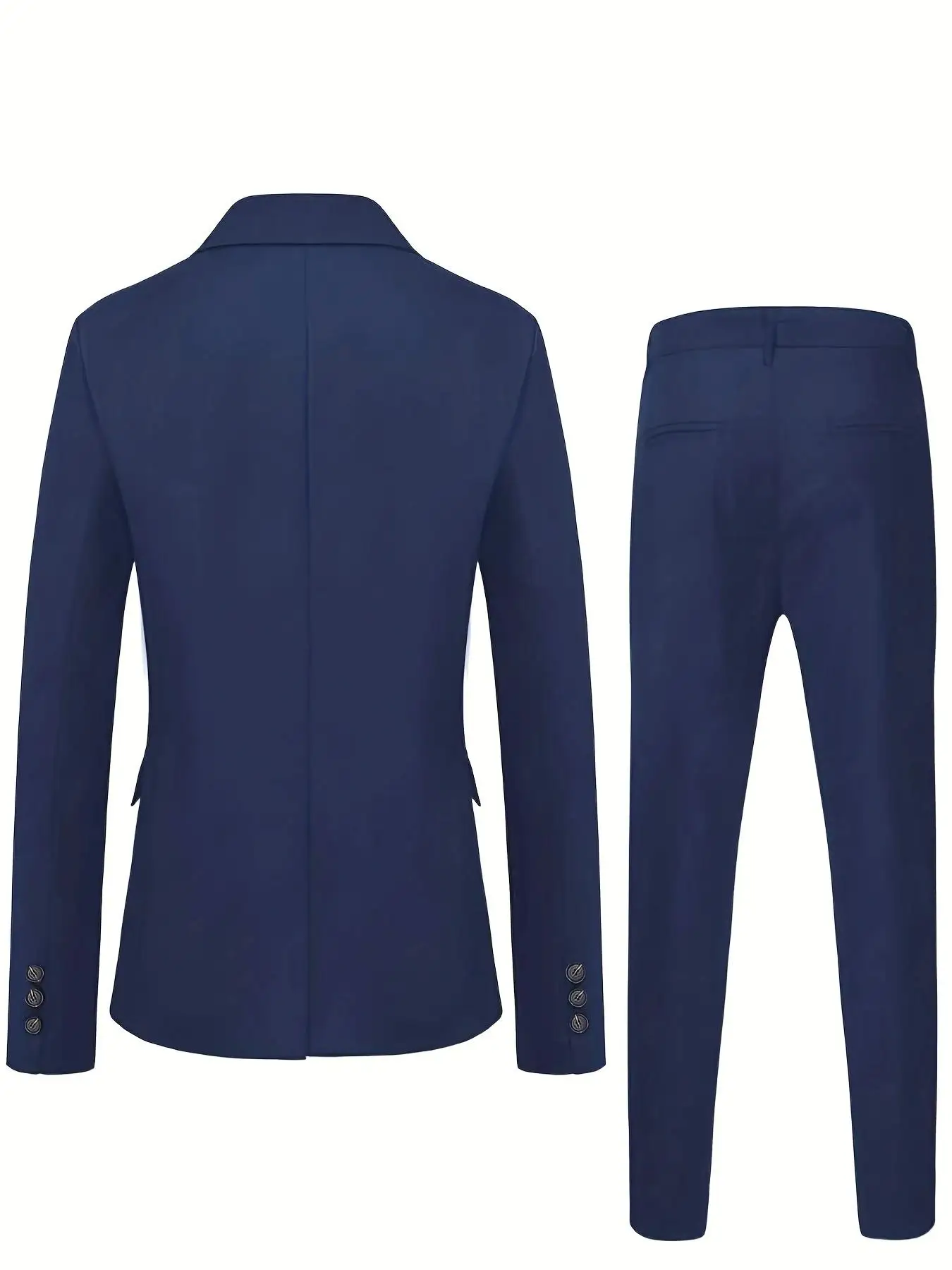 2-Piece Men's Solid Single-Breasted Formal Suit Set - Light Business Style Jacket And Trousers Ensemble