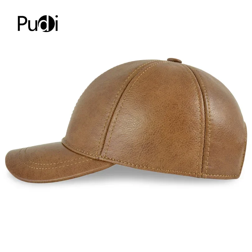 HL130 Men's Genuine Leather Baseball Cap Hat Brand New Style Spring Warm Trucker Driving Hunting Caps Hats