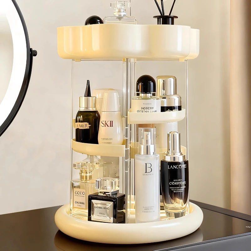 Cosmetics Rotating Desktop Finishing Shelf Dressing Lipstick Makeup Brush Skin Care Products Storage Shelf