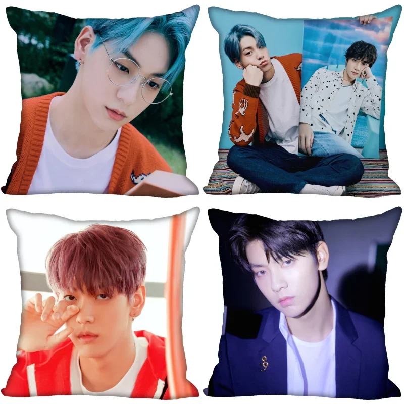 Custom TXT Soobin Pillow Cover Bedroom Home Office Decorative Pillowcase Square Zipper Pillow Cases Satin Soft No Fade