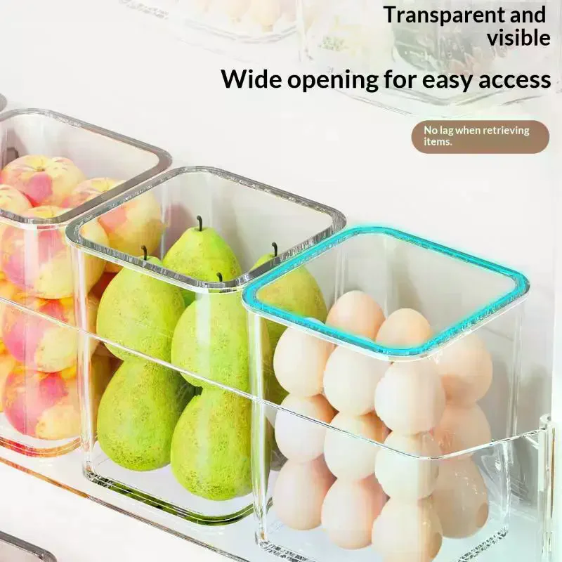 1PCS Fridge Side Door Storage Boxes Portable Vegetables Fruits Preservation Box Kitchen Food Grade Plastic Storage Containers