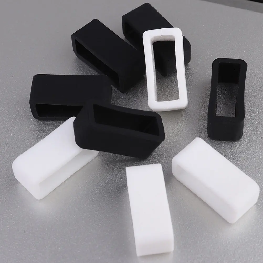 8Pcs Watch Band Silicone Rings 18Mm Width Strong Flexible Electroplated Buckle Replacement for 18Mm Watch Strap Classic