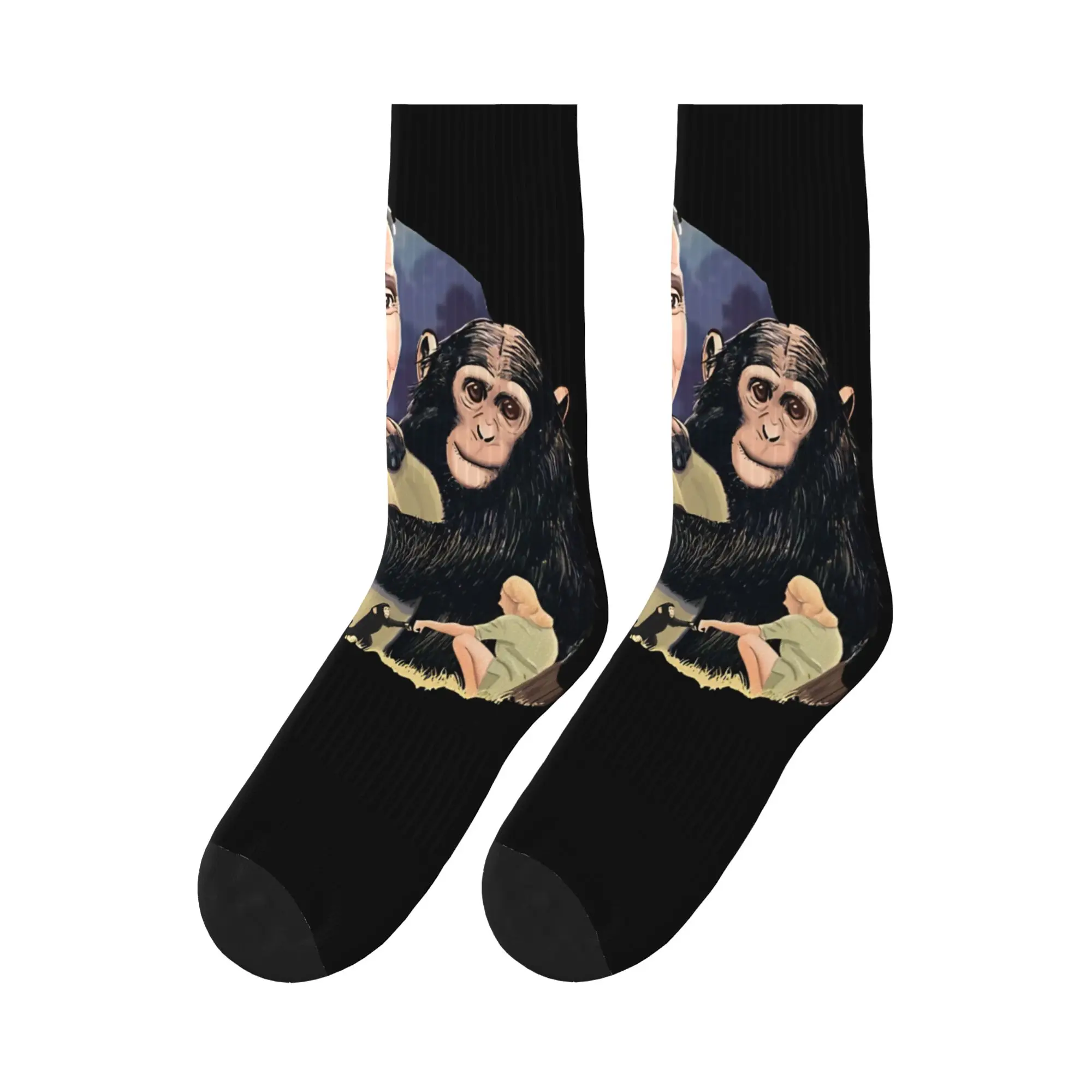 

Jane Goodall 90 birthday Socks Harajuku Stockings Autumn Anti Slip Adults Men Socks Soft Design Outdoor Sports Socks