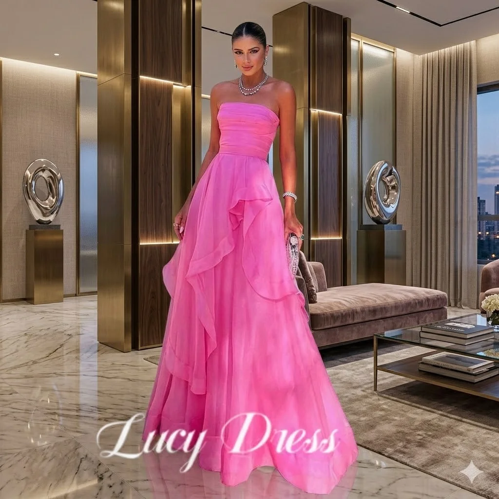 Lucy Customized Prom Dress Prom Dress Birthday Dress Hot Pink Gala Dress dresses for women vestidos de fiesta elegantes فساتين