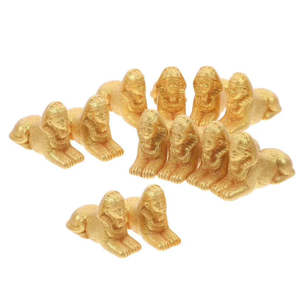 12Pcs Ancient Egypt Castle Resin Miniature Ornaments Micro Landscape Decoration Egyptian Desert Town Bonsai Accessories