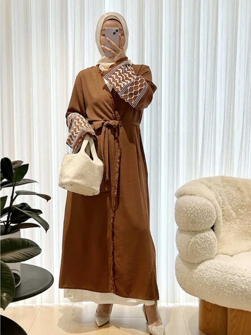 Eid abaya para mulheres muçulmano longo cardigan turquia robe islâmico faixas marrocos dubai árabe elegante aberto abayas modesto vestidos 2025