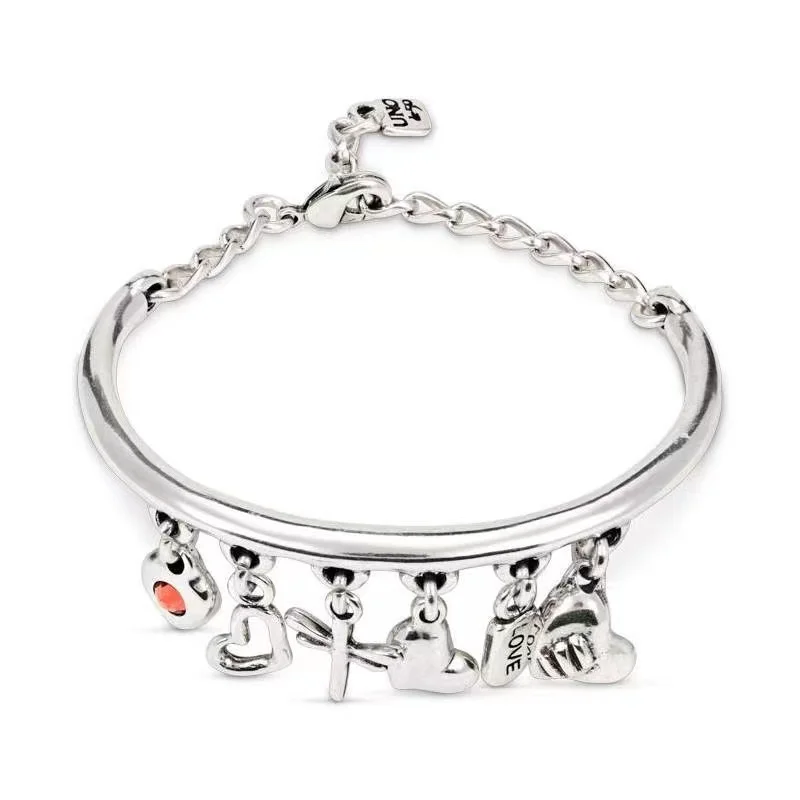 

2023 unode50 Exquisite Fashion Electroplated 925 Silver Deluxe Hanging Pieces Women's Bracelet Romantic Holiday Gift