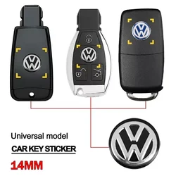 14mm Car Remote Key Stickers Badge Emblem Car Accessories For Volkswagen VW Golf 4 5 6 7 R GTI TSI TDI R32 MK4 Polo Scirocco CC